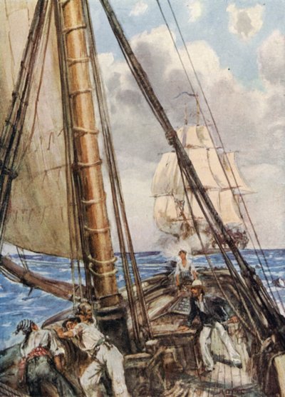 イギリスのフリゲート艦によるレイバーラジューンエステルの捕獲 作： Arthur David McCormick